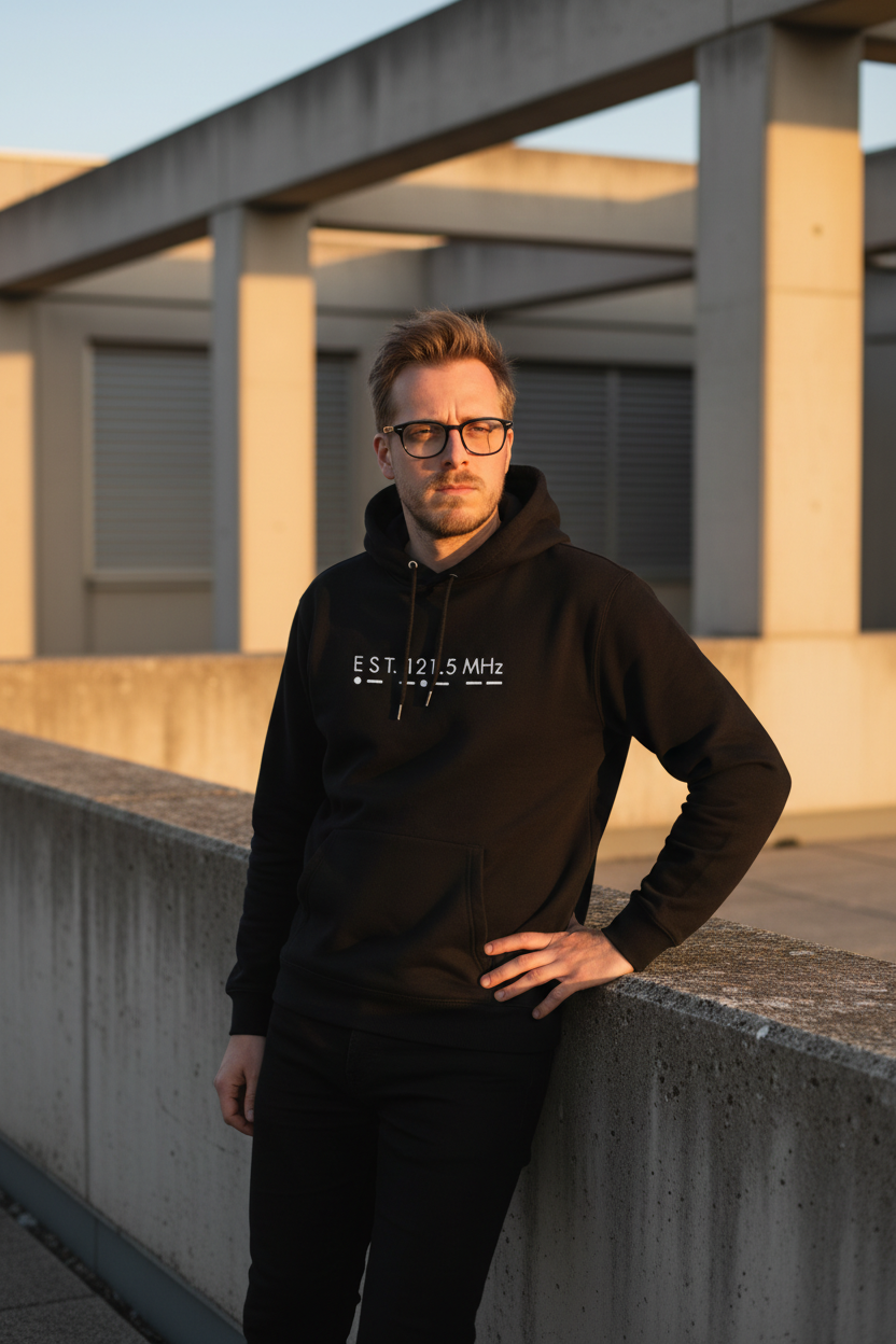 EST. 121.5 MHz Hoodie© - No Panic