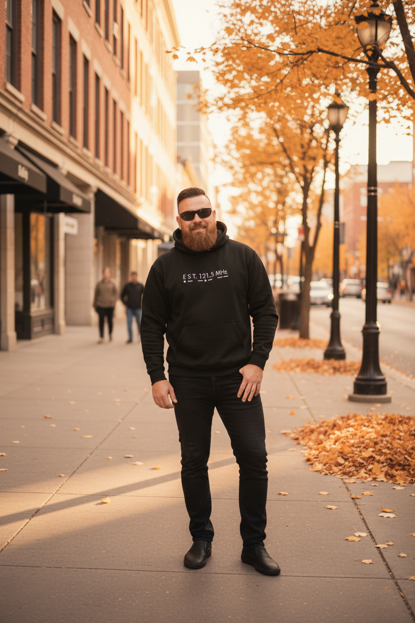 EST. 121.5 MHz Hoodie© - No Panic