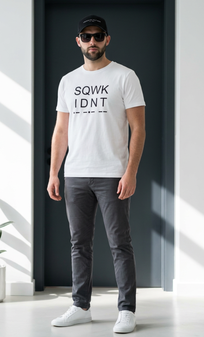 Neue Kollektion SQWK IDNT T-Shirt© – Press to be Seen, Piloten T-Shirt